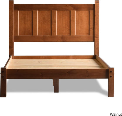 Shaker Solid Wood Panel Platform Bed, Queen Size, Walnut6