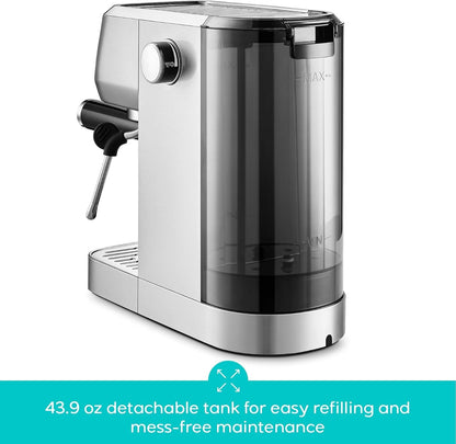 3700 Essential Stainless Steel Espresso Machine with Steam Wand | 20-Bar Italian Pump, Powerful Steam Wand, 43.9Oz Removable Water Tank, Compact Espresso Maker for Home, Cappuccino & Latte6