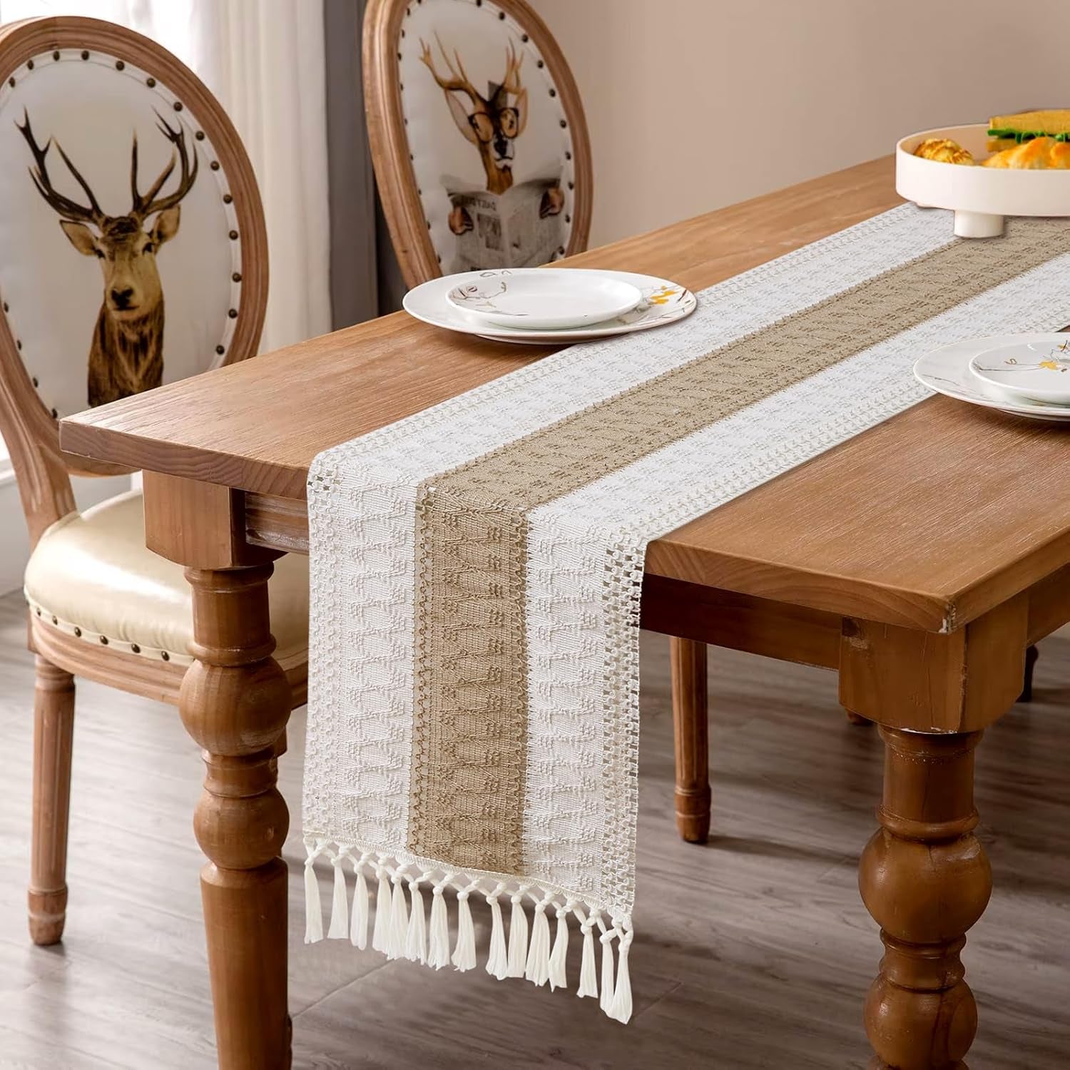 boho-table-runner-with-tassels-72-inches-long-farmhouse-rustic-table-runner-macrame-burlap-table-decoration-for-home-decor-living-room-bridal-shower-single-striped-12x72-inches