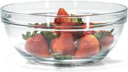 4.2 Quart Fully Tempered Clear Glass Mixing and Prepping Bowl with Safety Rim, Large1
