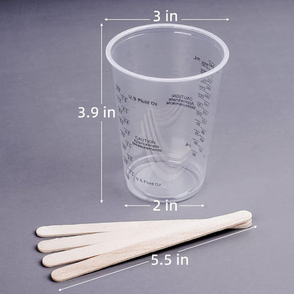 Epoxy Resin Mixing Cups 50Pcs 8Oz with Sticks Paint Pigment Measuring2