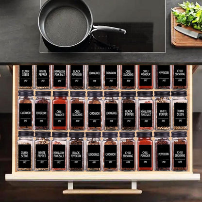 25 Pack Glass Spice Jars with Labels, 4Oz Spice Containers6