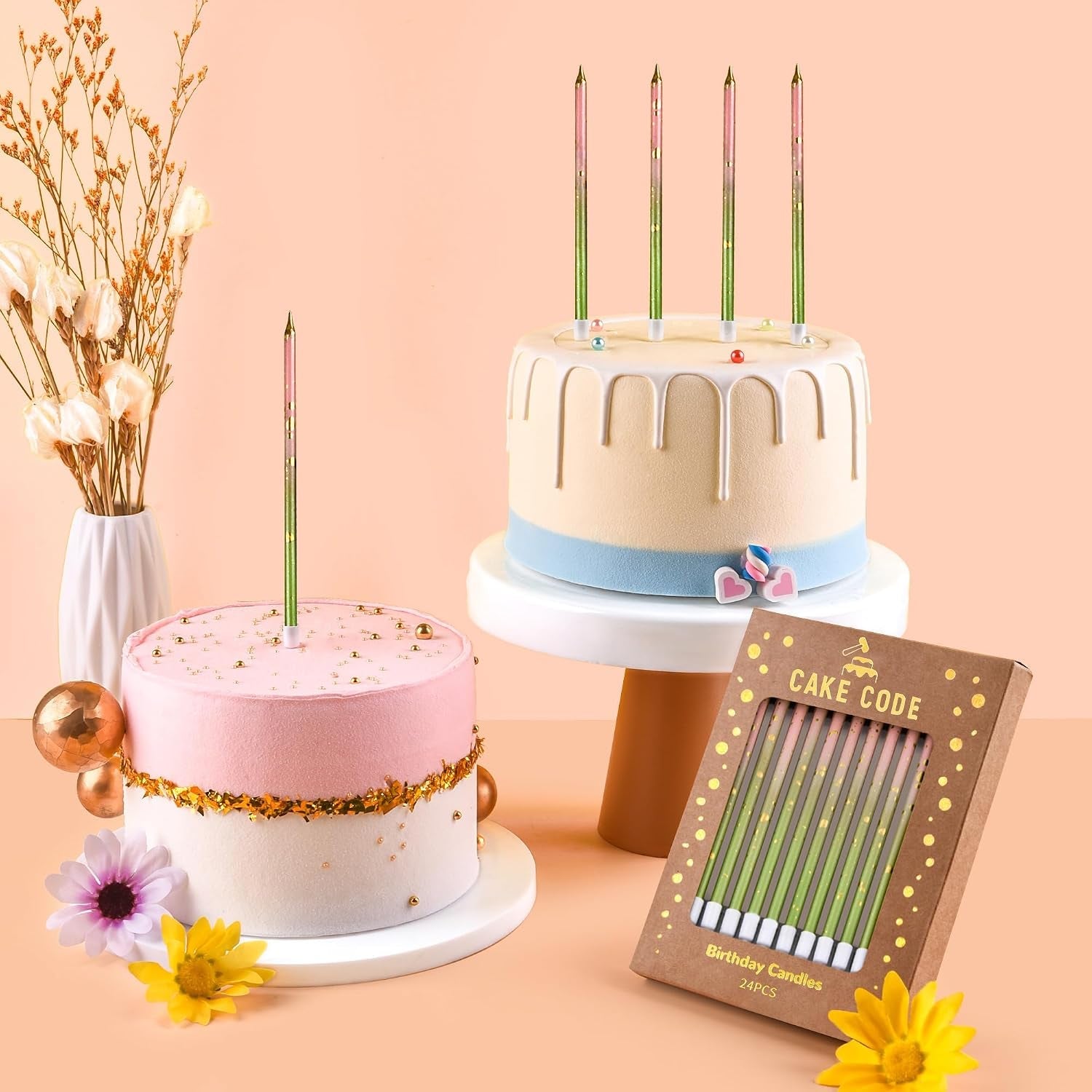 pink-green-gold-long-thin-birthday-candles-cake-candles-birthday-parties-wedding-decorations-party-candles
