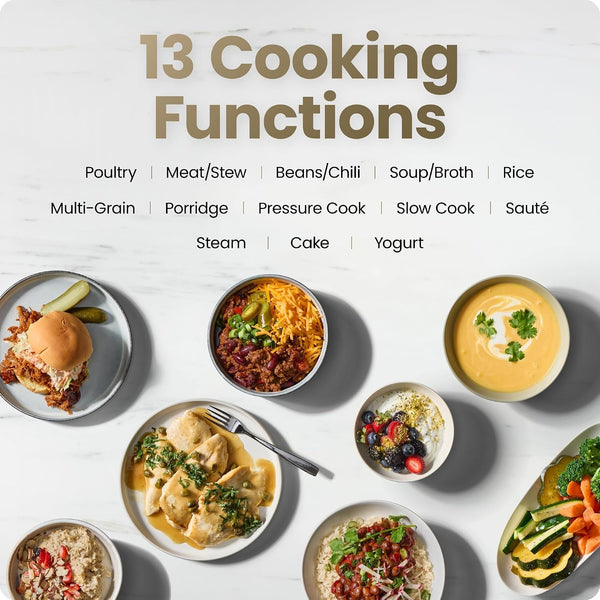13-In-1 Electric Pressure Cooker, 6-Quart Multicooker with Touchscreen Controls, Slow Cooker, Steamer, Sauté, Soup, Chili, Delay Start & Keep Warm, Stainless Steel3