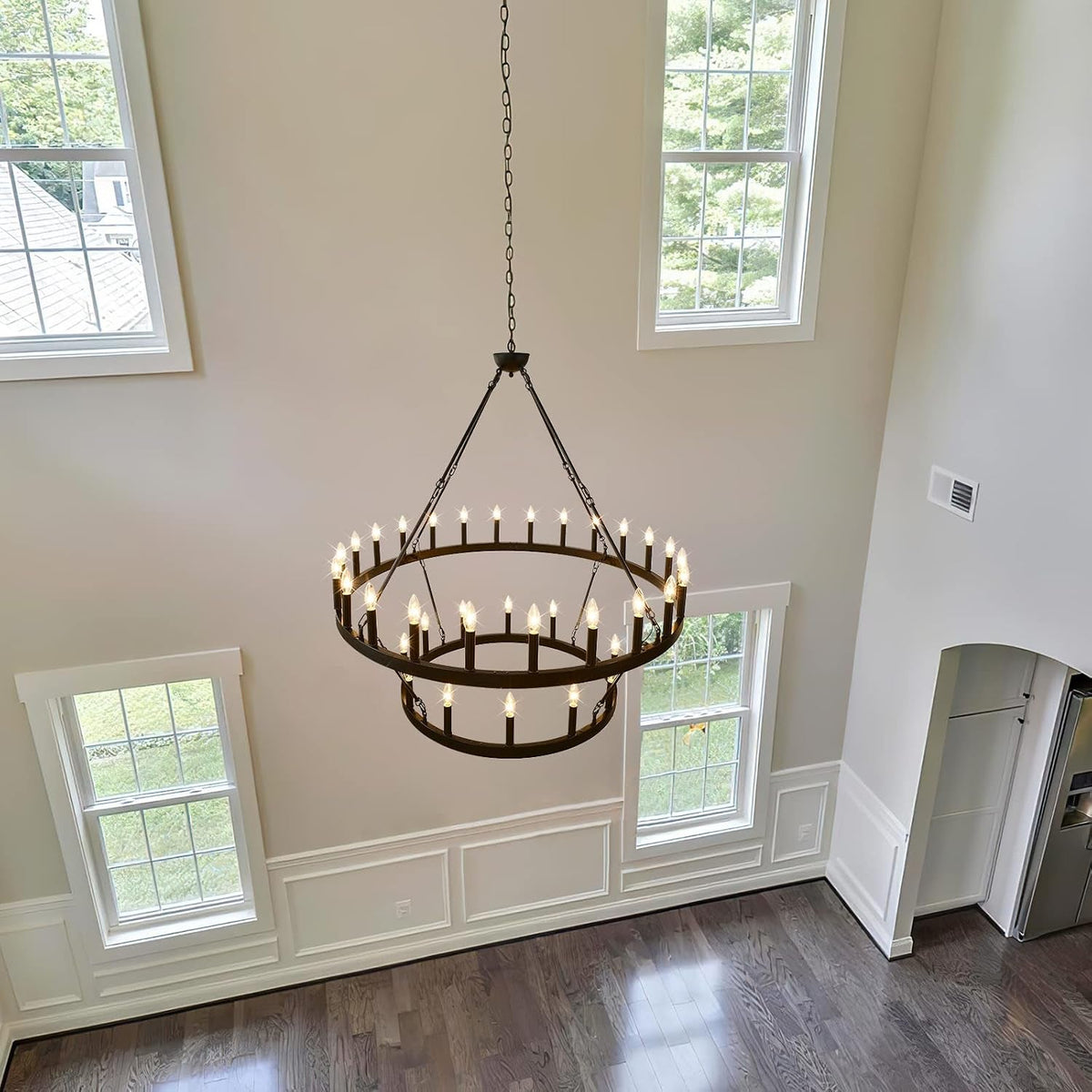 48-wagon-wheel-chandelier-36-light-large-black-chandelier-high-ceiling