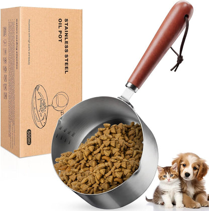 2 Cup Dog Food Scoop Dog Food Measuring Cups,2Cup Measuring Cup Pet Food Scoop with Wooden Handle for Cat Foods1