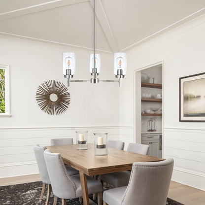 3 Lights Modern Chandeliers Metal Light Fixtures Ceiling Brushed Nickel Industrial Pendant Lighting for Dinging Room Living Room Kitchen Bedroom Hallway6