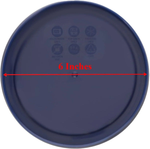 7201-PC (4-Cup) Blue Food Storage Lid (4-Pack) - Made in USA | Bpa-Free Plastic | round Shape | Replacement Cover | Designed for 7201 Glass Bowl | Dishwasher Safe2