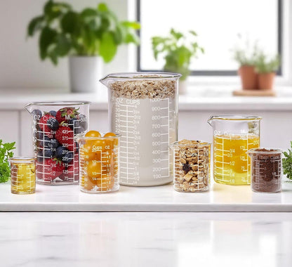 Ackers Etching Scale Glass Measuring Cup Set-V-Shaped Spout，Includes 60Ml(2Oz), 120Ml(4Oz), and 250Ml(8Oz) Glass Measuring Beaker for Kitchen or Restaurant, Easy to Read7