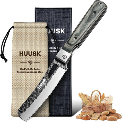 Japanese Folding Bread Knife - Pocket Knife with Wide Wavy Edge1