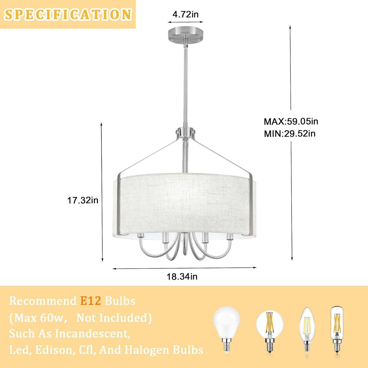 drum-chandelier-for-dining-room-5-light-modern-brushed-nickel-chandelier-with-linen-shade-18-hanging-linen-drum-pendant-ceiling-light-fixture-for-entryway-foyer-living-room-kitchen-bedroom