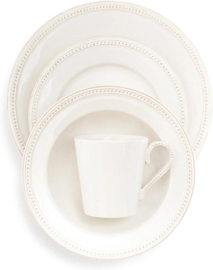 Sur La Table Pearl Stoneware 16-Piece Dinnerware Set, White1