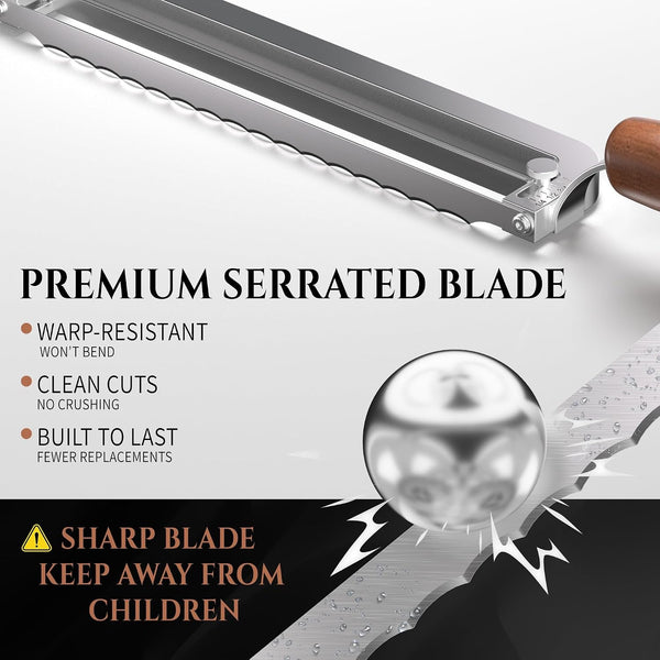 Adjustable Bread Knife for Homemade, Thickness Guide, Raised Handle, Right2