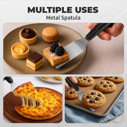 Stainless Steel Mini Spatula (2Pc),Small Turners for Cake Brownies Pancakes5