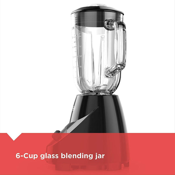 BLACK+DECKER Countertop Blender with 6-Cup Glass Jar, 10-Speed Settings, Black, BL2010BG6