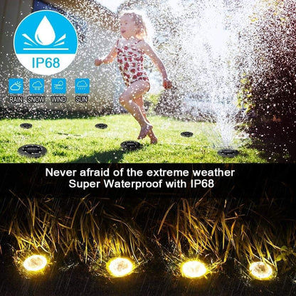 Solar Powered Ground Lights 12 Pack,Waterproof LED Solar Lights Outdoor Solar Disk Lights Decorative,Solar Garden Lights for Landscape Pathway Patio Yard Walkway Path Lawn Driveway Lighting Warm White3