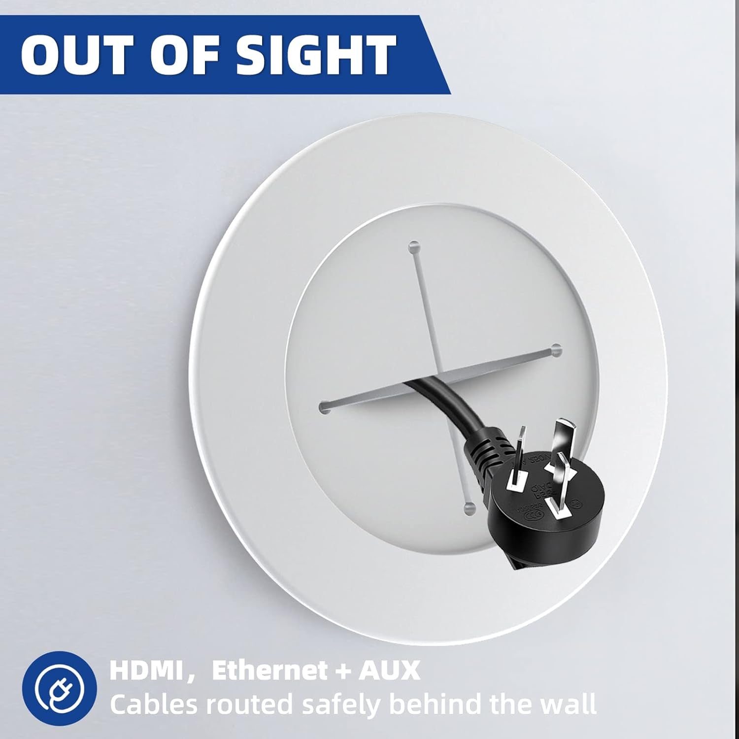 tv-wire-hider-kit-for-wall-mount-tv-white-in-wall-cable-management-kit-includes-2-pass-throughs-and-hole-saw-drill-attachment-for-easy-install