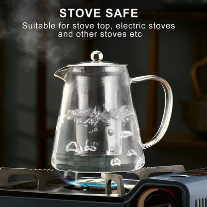 Glass Teapot Stovetop 18.6 OZ, Borosilicate Clear Tea Kettle with Removable 18/8 Stainless Steel Infuser, Teapot Blooming and Loose Leaf Tea Maker Tea Brewer for Camping, Travel (550ML) | Tea Infuser & Tea Strainer. Blooming Tea; Clear Teapot, Borosilicate Glass, Tea Brewer & Tea Maker, Loose Leaf Tea Steeper4