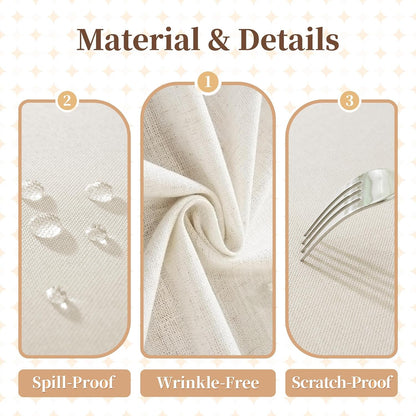 off White Rectangle Tablecloth with Tassels 55X75 Inch5