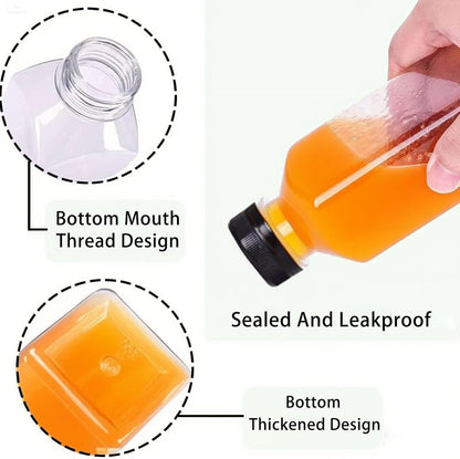 12Oz 10Pcs Plastic Juice Bottles with Caps, Reusable Leakproof for Juicing4