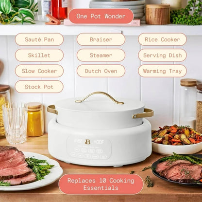 10 in 1 6 Qt Electric Multi-Cooker White Icing by Drew Barrymore4