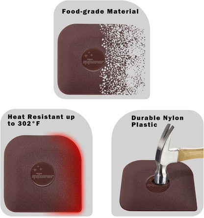 Pan Scraper, 5 Pcs Pot & Dish Scraper Plastic, Sturdy Scraper Kitchen Tool | Pot Scraper Non Scratch for Cast Iron, Pot and Pan Cleaning, Food Scraper for Dishes, Home & Apartment Essentials5