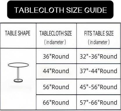 round Vinyl Fitted Tablecloth with Flannel Backing Elastic Edge Design Table Cover Waterproof Oil-Proof PVC Table Cloth Stain-Resistant Best for 37"-44" Round2