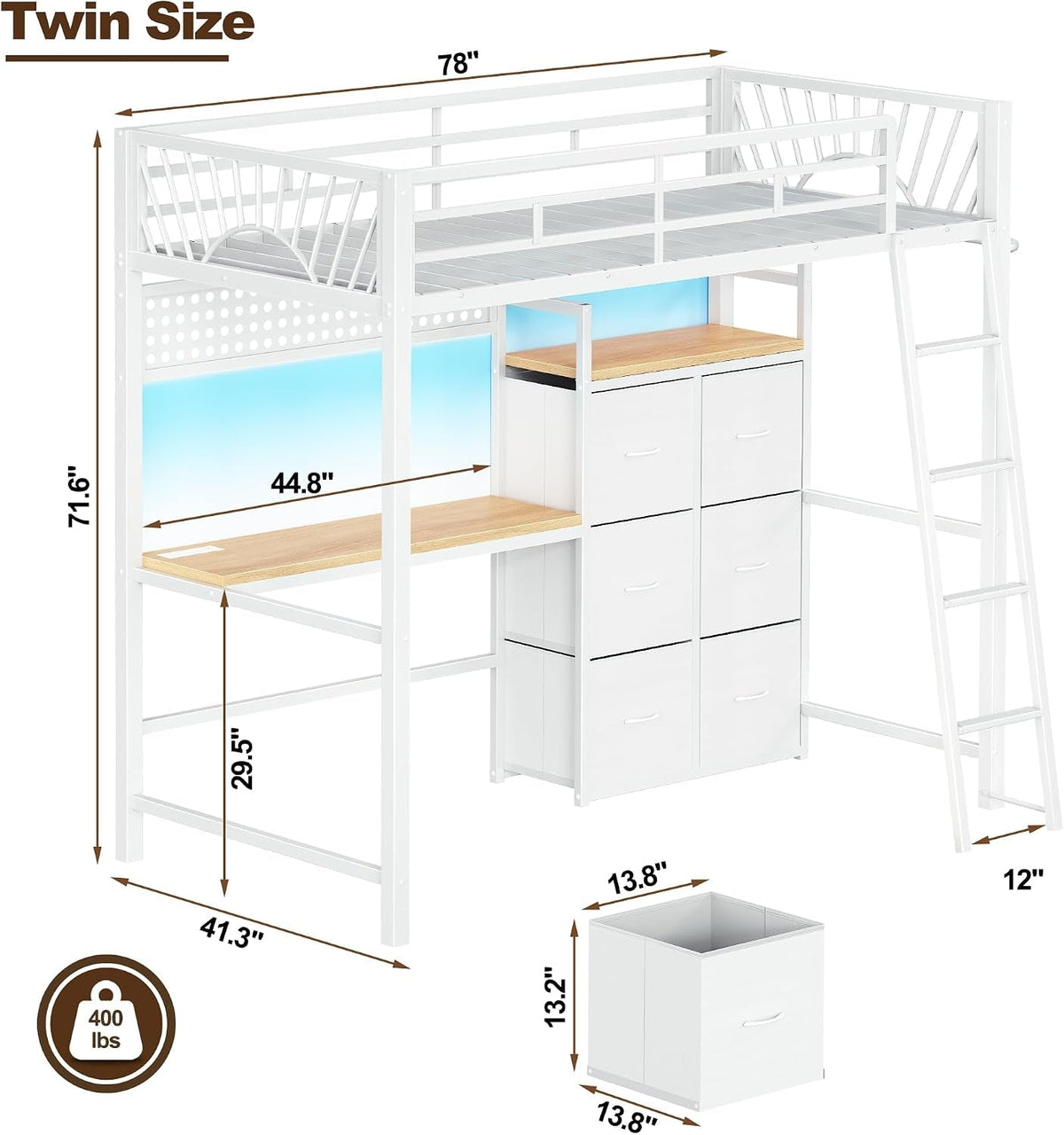 white-twin-loft-bed-with-desk-and-6-storage-drawers-metal-twin-size-loft-beds-with-charging-station-rgb-led-lights-and-pegboard-hanging-rod-for-kids-teenager-white