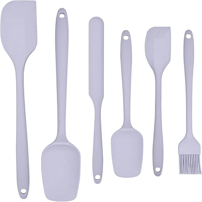 6 Pieces Silicone Spatula Set, Rubber Spatulas Silicone Heat Resistant Spatula Set for Kitchen Use, Food Grade Rubber Spatula with Ergonomic Grip, Cooking, BPA Free Dishwasher Safe(Purple)2