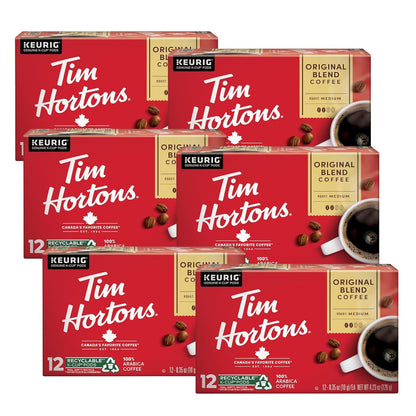 Original Blend, Medium Roast Coffee, Single-Serve K-Cup Pods Compatible with Keurig Brewers, 72Ct K-Cups, 12 Count (Pack of 6)1