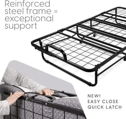 Deluxe Diplomat Folding Bed with Mattress for Adults, Twin Size, Portable Foldable Bed with Luxurious Memory Foam Mattress & Super Strong Frame, 75” X 38", Fold Up, Roll Away, & Hideaway5