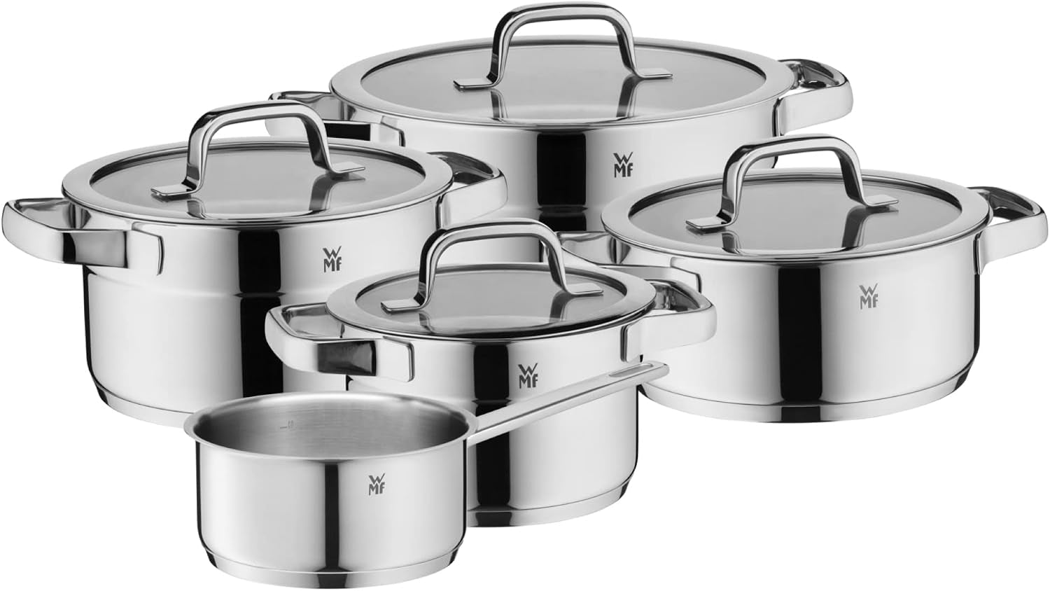 compact-cuisine-5-piece-induction-saucepan-set-with-glass-lid-polished-cromargan-stainless-steel-induction-pots-set-uncoated-inner-scale