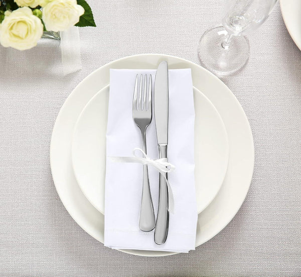 Bulk Pack-288 Hotel Cloth Napkins, 18"X18", Wrinkle Resistant, White5