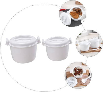 2Pcs Microwave Rice Cooker Portable Food Container for Steaming Rice Home Use Rice Cooker for Microwave Cooking Simple and Convenient Rice7