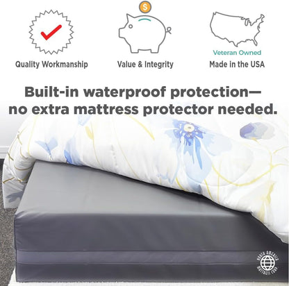 Adult Waterproof Incontinence Mattress – Full 8" Foam Mattress with Sealed Vinyl Cover, Easy Clean, Made in USA6