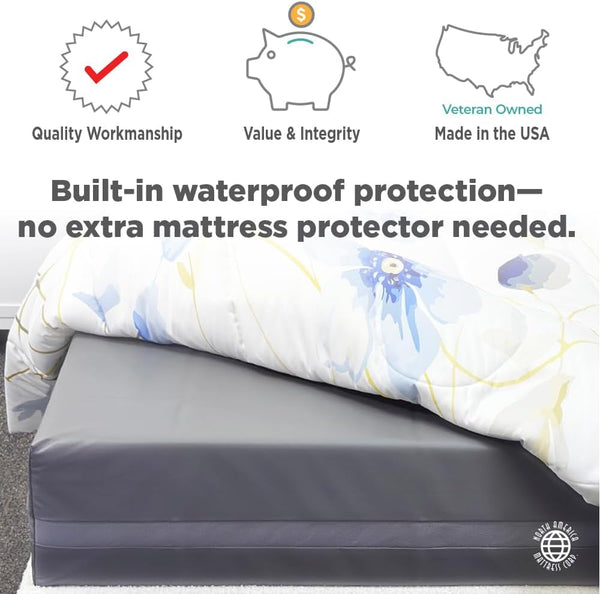 Adult Waterproof Incontinence Mattress – Full 8" Foam Mattress with Sealed Vinyl Cover, Easy Clean, Made in USA6