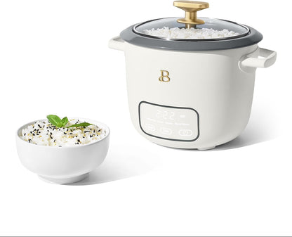 Small Digital Rice Cooker 6 Cup - Programmable Rice Maker with Glass Lid, Cute Mini Glass Rice Cooker & Food Steamer, Non Toxic Ceramic Inner Pot for Brown Rice (White Icing)7