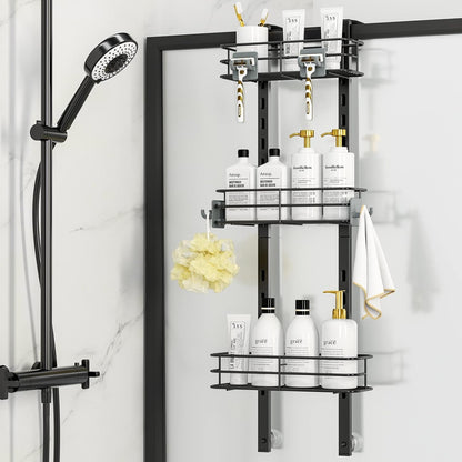3-Tier over the Door Shower Caddy Hanging,Black1
