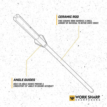 Kitchen Ceramic Honing Rod - Angle Guided - for Chef, Santoku, Paring, & Serrated Knives Black3