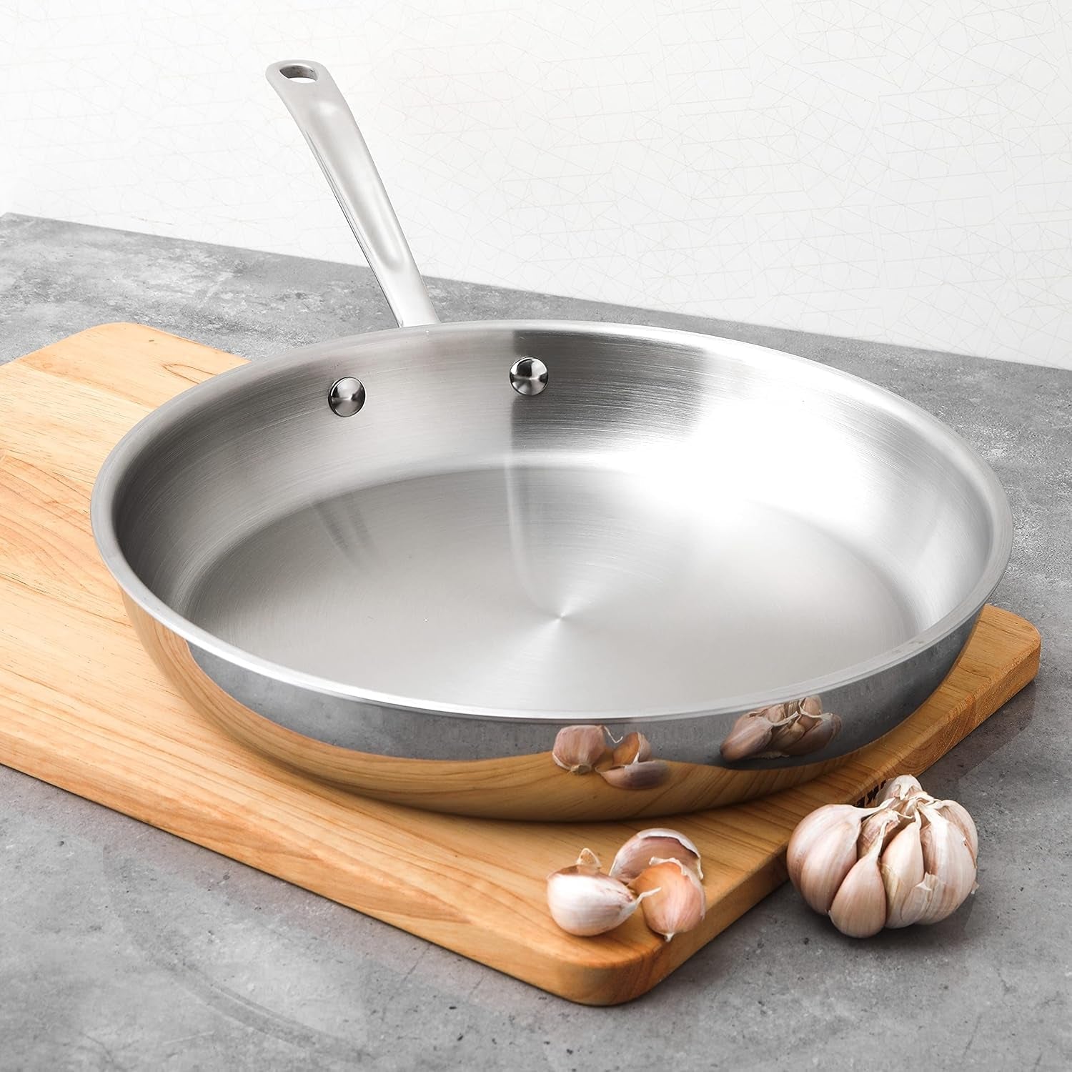 tri-ply-stainless-steel-fry-pan-12-inch-silver-evenly-distributes-heat-sturdy-handle