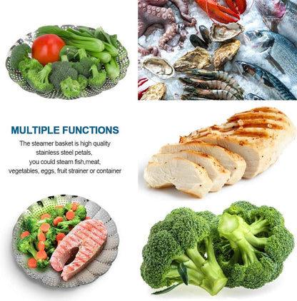 Vegetable Steamer Basket, Premium Stainless Steel Veggie Steamer Basket - Folding Expandable Steamers to Fits Various Size Pot Small by  (5.5" to 9.2")6