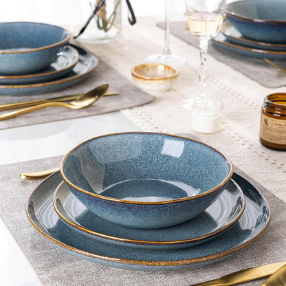 Ceramic Dinnerware Sets for 4, 12Pcs Plates and Bowls Sets Dishes5