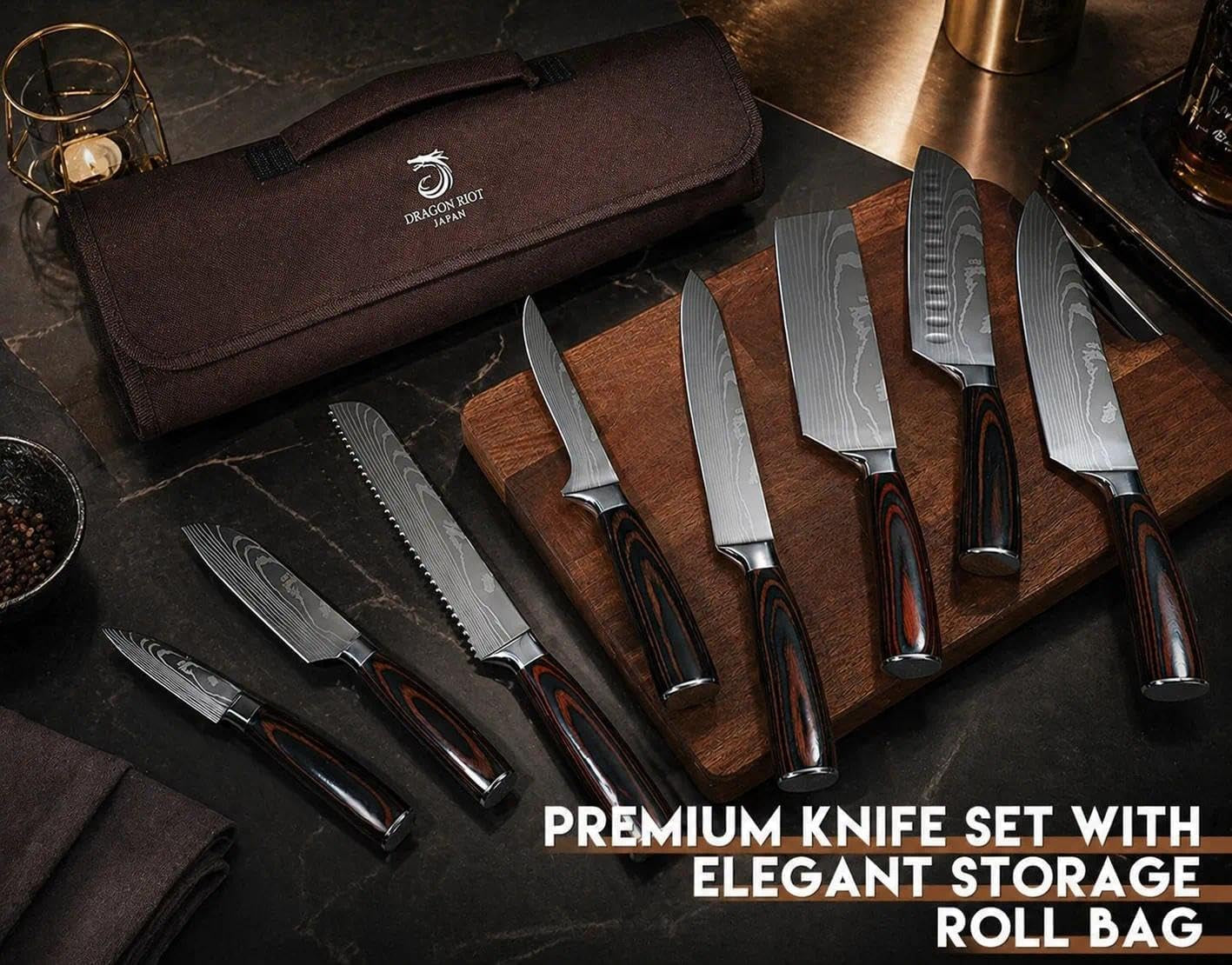damascus-kitchen-knife-set-damascus-steel-brown-handle-stainless-steel-damascus-pattern-roll-bag-for-meat-processing-and-everyday-kitchen-prep