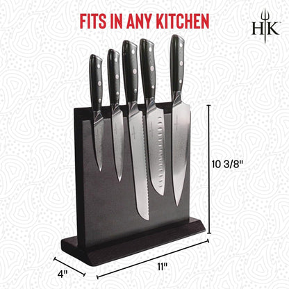 7-Piece Complete Damascus Knife Set, Magnetic Knife Holder, Honing Rod, 67-Layer Japanese Blades, Full Tang Ergonomic Handles, Professional Quality | 67 Layer Japanese Blades, Full Tang Ergonomic Handles, Magnetic Knife Holder, Honing Rod, 7 Pieces4