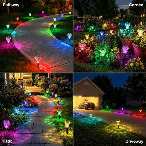 Solar Lights Outdoor 8 Pack Color Changing Mushroom Garden Lights5