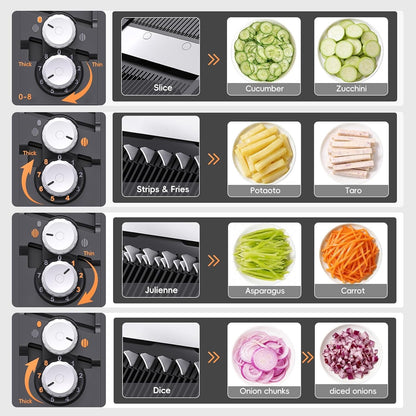 Safe Mandoline Slicer Pro, Veggie Slicer with Container, Gray4