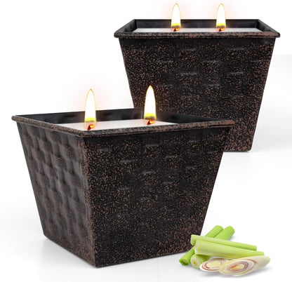Citronella Candles Outdoor – 2 Pack, 12Oz Each, Large Double-Wick Soy Wax Candles, 100-Hour Burn Time, for Patio, Camping, Backyard, Emergency & Survival1