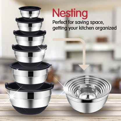 20PCS Stainless Steel Mixing Bowls with Airtight Lids Set3