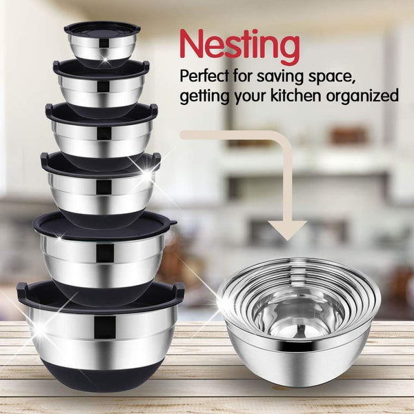 20PCS Stainless Steel Mixing Bowls with Airtight Lids Set3