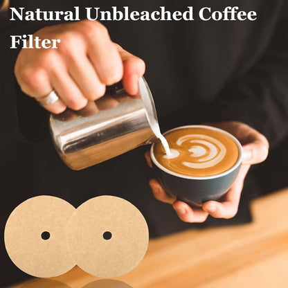 300Pcs Percolator Coffee Filter, 3.75In Unbleached Disposable Coffee Filter | Natural Wood Pulp, Tear Resistant, Fits 3.75In Percolator Coffee Pot and Flat Baskets, Home Office Camping Use5